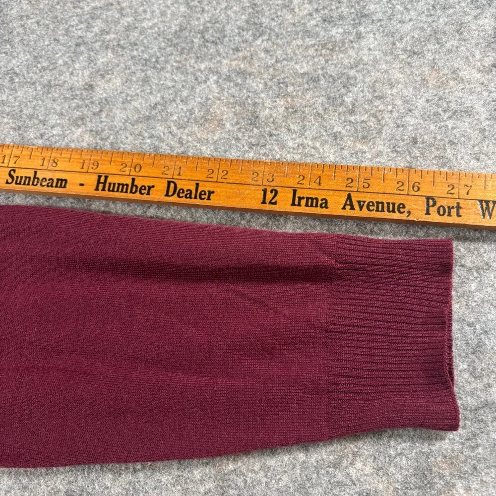 Alfani Mens XL V Neck Merino Wool‎ Blend Sweater Burgundy Red Minimalist NWT